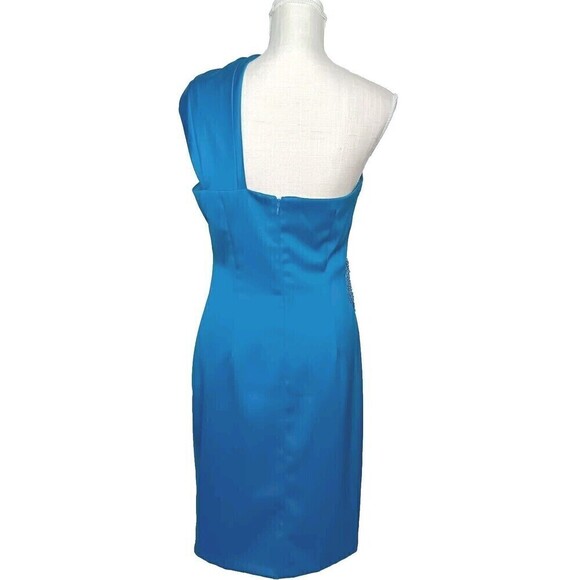 NWT Jessica Howard Size 10 Aqua/Teal Blue Evening Off-Shoulder Formal Dress - Picture 3 of 12